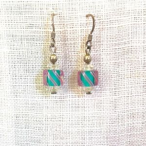 Murano glass bead earrings